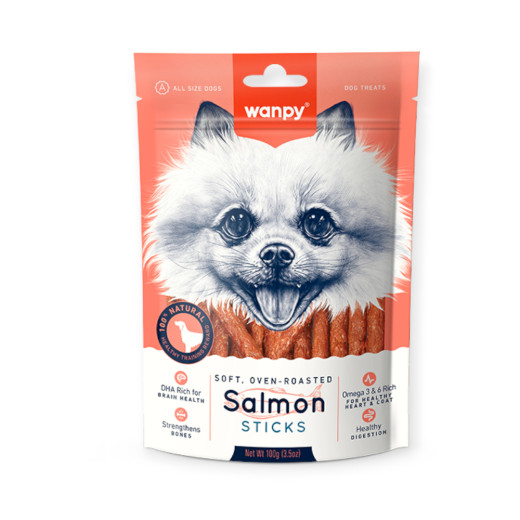 Wanpy Salmon Sticks ласощі для собак, палички з лососем - 100 г