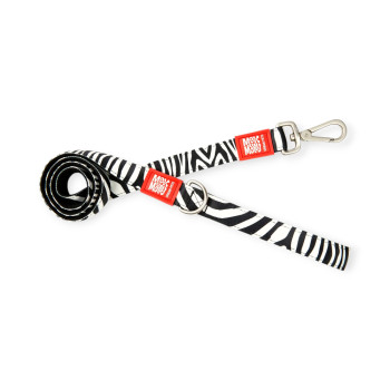 Max & Molly Short Leash Zebra короткий поводок, принт зебра - L