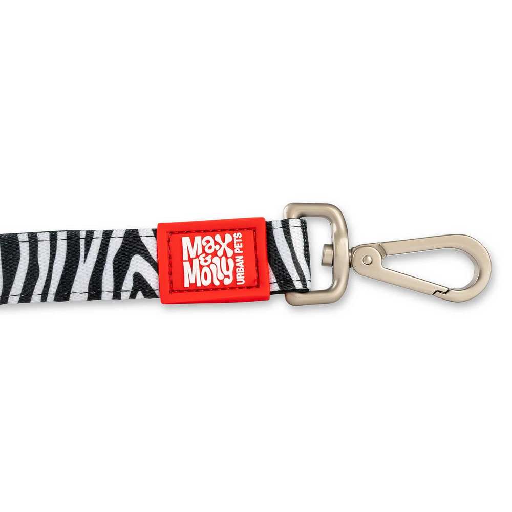 Max & Molly Short Leash Zebra короткий повідець, принт зебра - L
