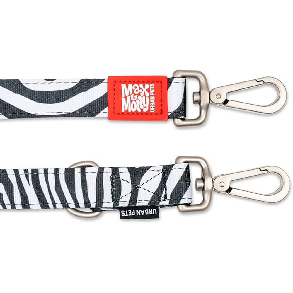 Max & Molly Multi-Function Leash Zebra багатофункціональний повідець, принт зебра - M