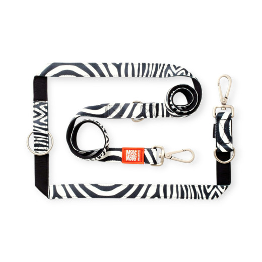Max & Molly Multi-Function Leash Zebra багатофункціональний повідець, принт зебра - M