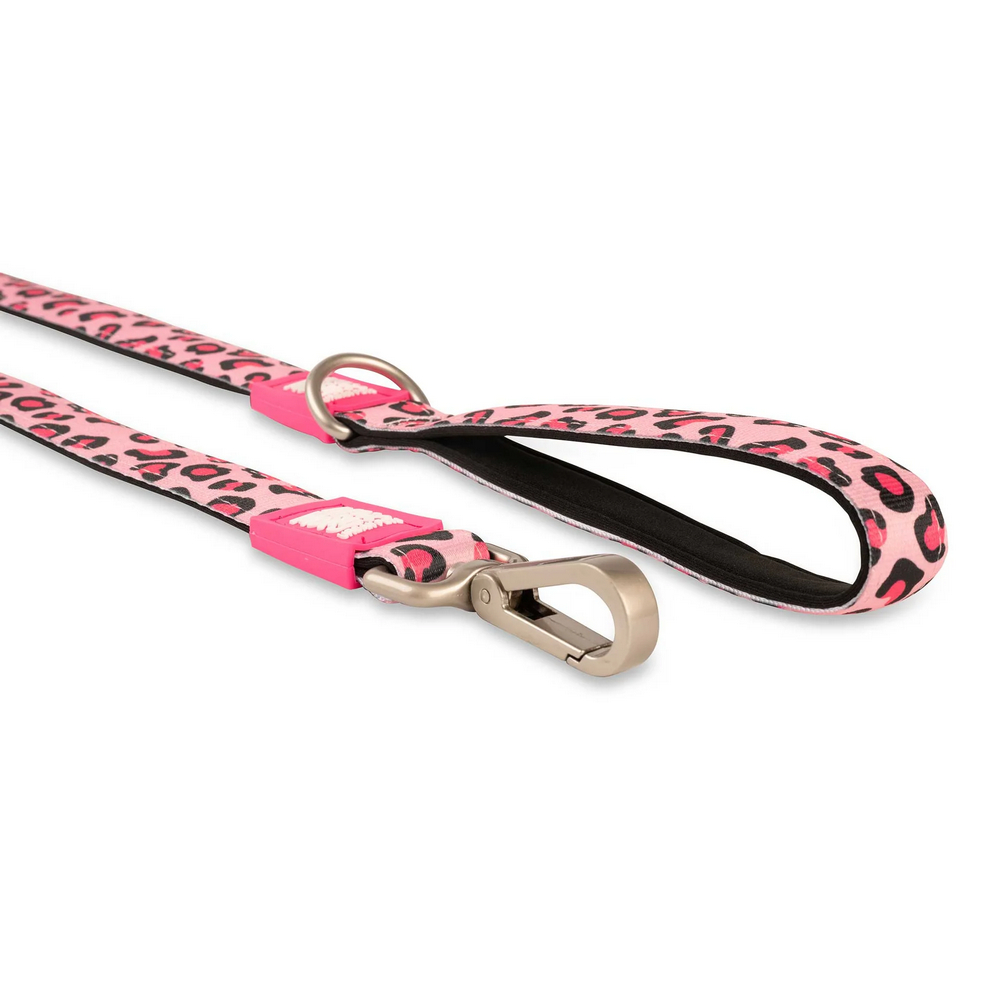 Max & Molly Short Leash Leopard Pink короткий повідець, принт леопард - L