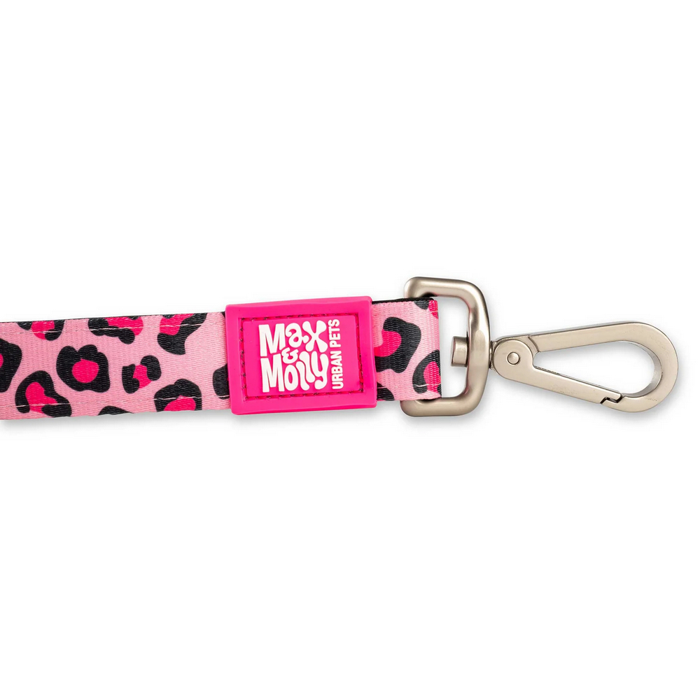 Max & Molly Short Leash Leopard Pink короткий повідець, принт леопард - XS