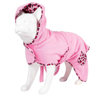 Max & Molly Bath Robe Leopard Pink халат для собак, принт леопард - S