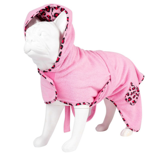 Max & Molly Bath Robe Leopard Pink халат для собак, принт леопард - S