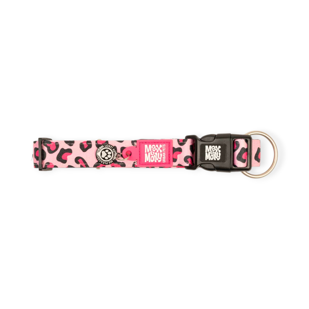 Max & Molly Smart ID Leopard Pink нашийник для собак, принт леопард - XS