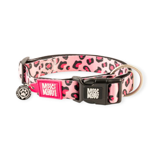 Max & Molly Smart ID Leopard Pink нашийник для собак, принт леопард - XS