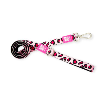 Max & Molly Short Leash Leopard Pink короткий поводок, принт леопард - М