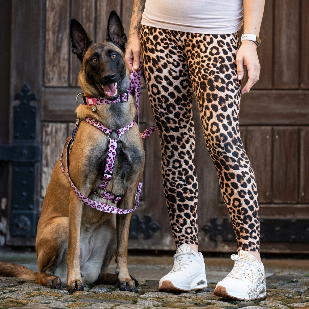 Max & Molly H-Harness Leopard Pink H-подібна шлея для собак, принт леопард - L