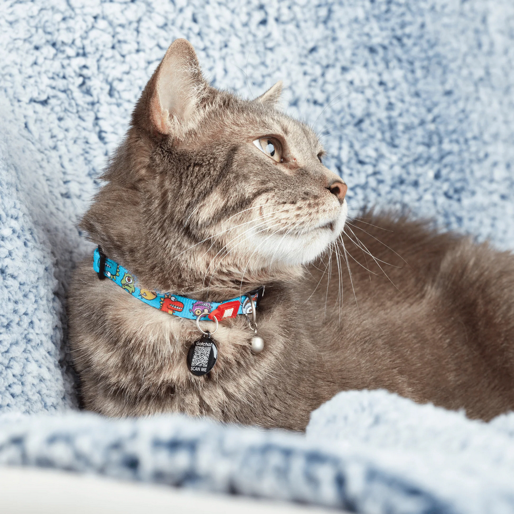 Max & Molly Smart ID Cat Little Monsters нашийник для котів, принт монстри - one size