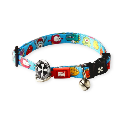 Max & Molly Smart ID Cat Little Monsters нашийник для котів, принт монстри - one size
