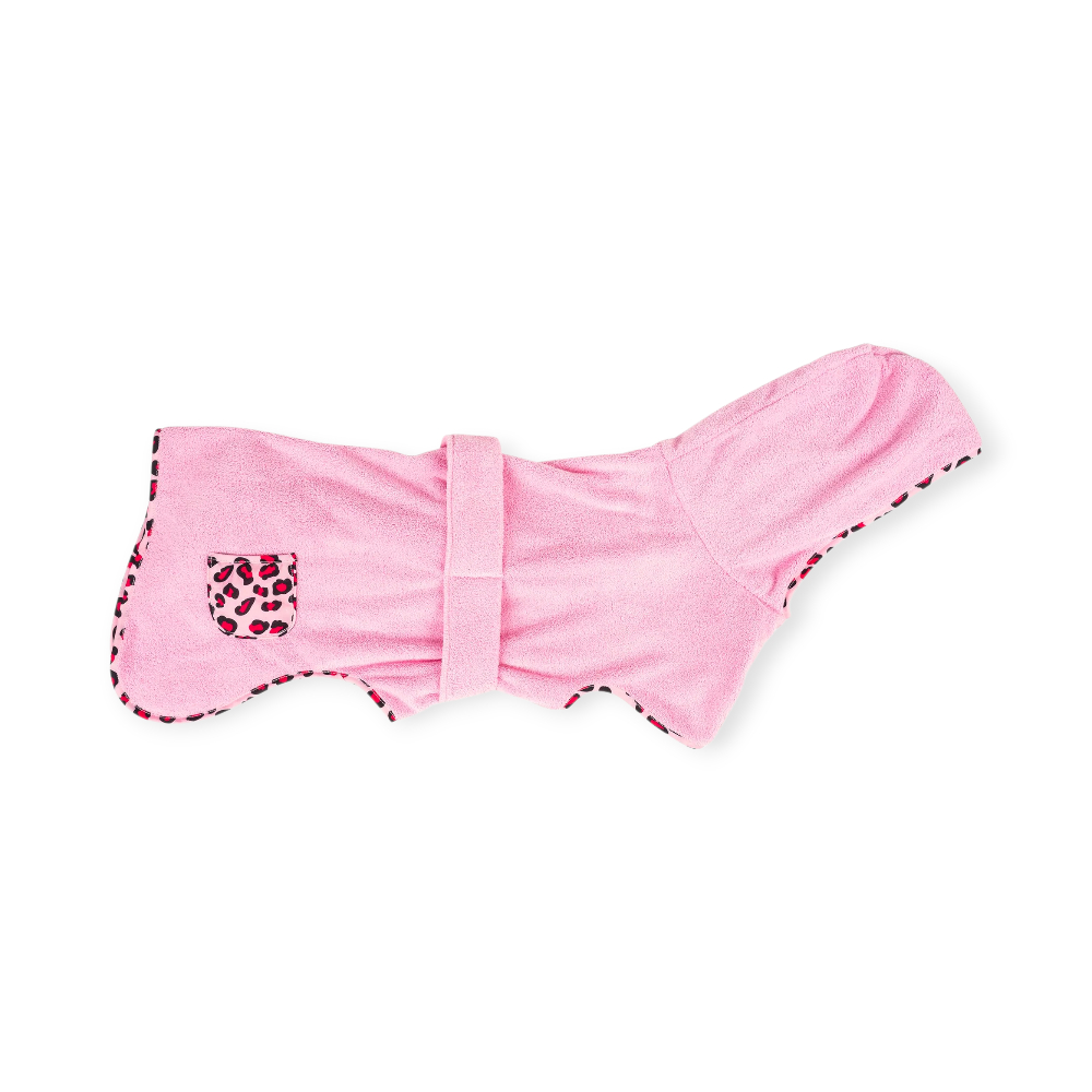 Max & Molly Bath Robe Leopard Pink халат для собак, принт леопард - L