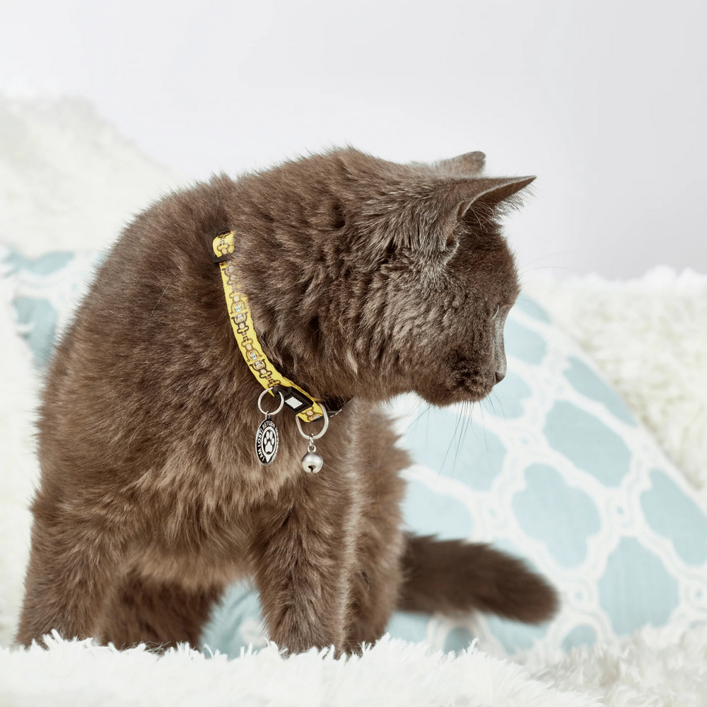 Max & Molly Smart ID Cat Monkey Maniac нашийник для котів, принт мавпячий маніяк - one size