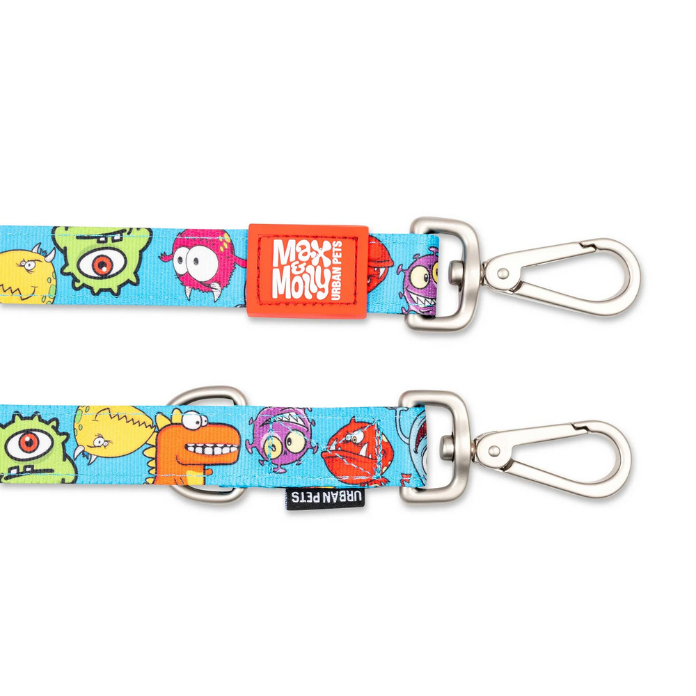 Max & Molly Multi-Function Leash Little Monsters багатофункціональний повідець, принт монстри - M