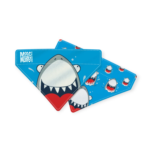 Max & Molly Bandana Frenzy the Shark бандана на нашийник собаки, принт акула - XS/S