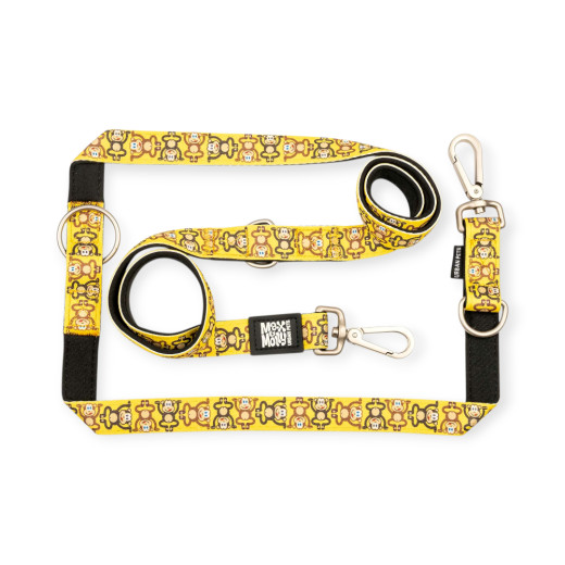 Max & Molly Multi-Function Leash Monkey багатофункціональний повідець, принт мавпячий маніяк - L