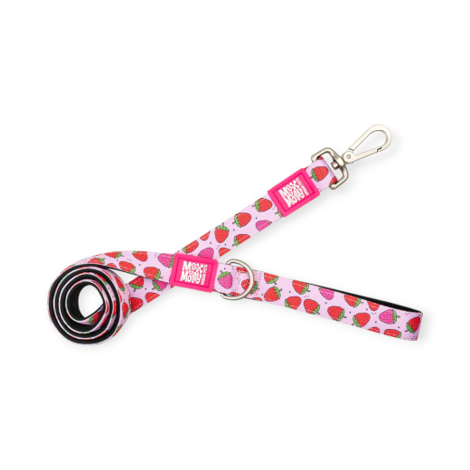 Max & Molly Short Leash Strawberry Dream короткий повідець, принт полунична мрія - M