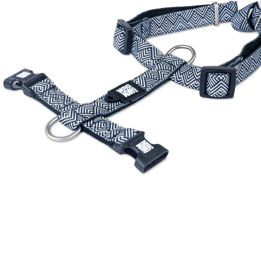 Max & Molly H-Harness Mykonos Black  H-подібна шлея для собак, принт нічний Міконос - S