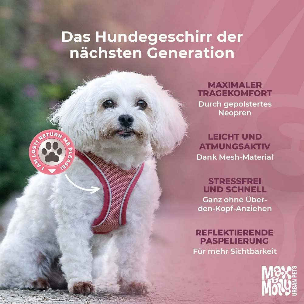 Max & Molly Air Vest Harness Matrix 2.0 Rose шлея для собак, рожевий - S