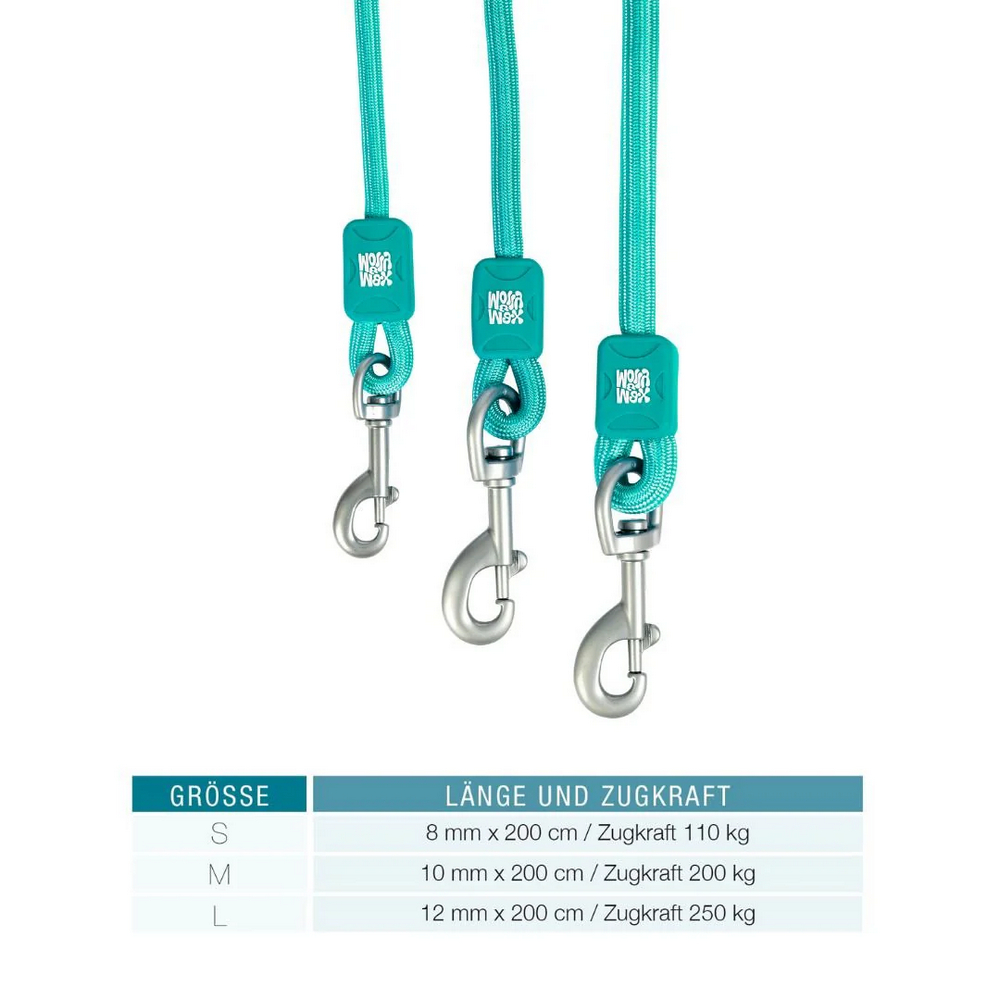 Max & Molly Rope Leash Matrix 2.0 Turquoise мотузковий повідець, бірюзовий - M/L