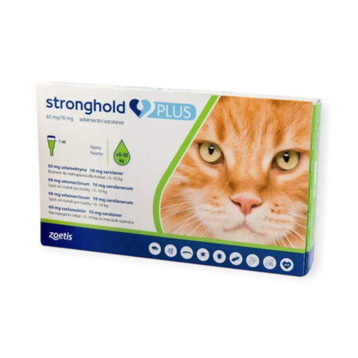 Stronghold Plus краплі на холку для котів вагою 5 - 10 кг
