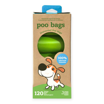 Poo Bags биоразлагаемые гигиенические пакеты, без аромата - 8 рулонов