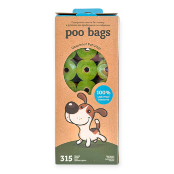 Poo Bags біорозкладні гігієнічні пакети, без аромату - 21 рулон
