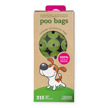 Poo Bags біорозкладні гігієнічні пакети, з ароматом лаванди - 21 рулон