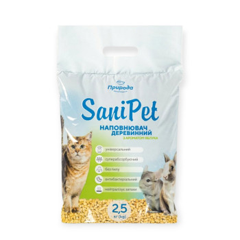 Pripoda Sani Pet деревний наповнювач, з ароматом яблука - 2,5 кг