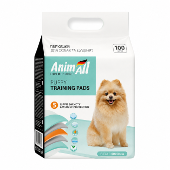 AnimAll гігієнічні пелюшки для собак та цуценят, 60х60 см - 100 шт