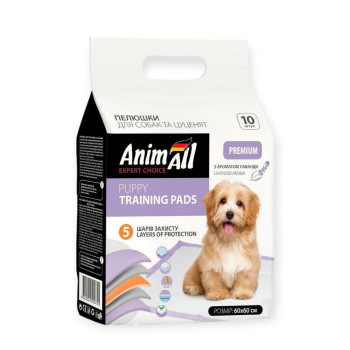 AnimAll гігієнічні пелюшки для собак з ароматом лаванди, 60х60 см - 10 шт