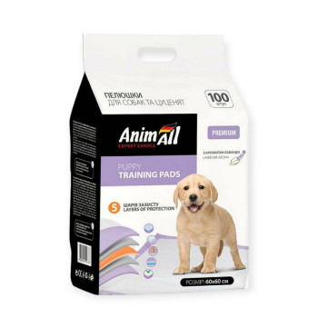 AnimAll гігієнічні пелюшки для собак з ароматом лаванди, 60х60 см - 100 шт