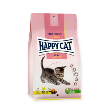 Happy Cat Kitten Land-Geflugel сухий корм для кошенят, зі смаком птиці - 1,3 кг