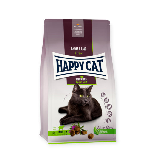Happy Cat Sterilised Weide-Lamm сухий корм для стерилізованих котів, з ягням - 4 кг