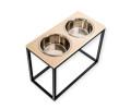 Harley & Cho Dinner Beige Stone & Black миски на підставці для собак, чорний - 1,8 л
