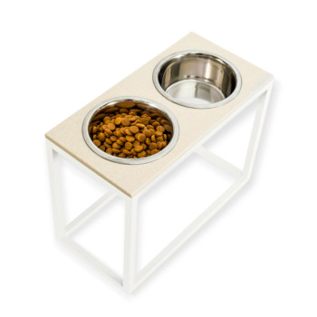 Harley & Cho Dinner Stone Beige & White миски на підставці для собак, білий - 1.8 л