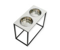 Harley & Cho Dinner White Stone & Black миски на підставці для собак, чорний - 1.8 л