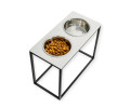 Harley & Cho Dinner White Stone & Black миски на підставці для собак, чорний - 1,8 л