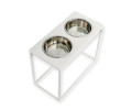 Harley & Cho Dinner White Stone & White миски на підставці для собак, білий - 1.8 л