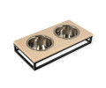 Harley & Cho Lunch Bar Beige Stone & Black миска на підставці, чорний - 200 мл