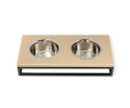 Harley & Cho Lunch Bar Beige Stone & Black миска на підставці, чорний - 200 мл