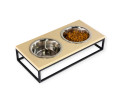 Harley & Cho Lunch Bar Beige Stone & Black миска на підставці, чорний - 200 мл