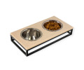 Harley & Cho Lunch Bar Beige Stone & Black миска на підставці, чорний - 450 мл