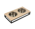 Harley & Cho Lunch Bar Beige Stone & Black миска на підставці, чорний - 450 мл