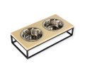 Harley & Cho Lunch Bar Beige Stone & Black миска на підставц для собакі, чорний - 750 мл