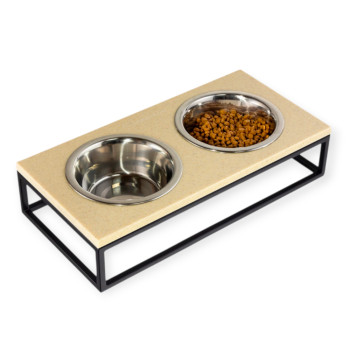 Harley & Cho Lunch Bar Beige Stone & Black миска на підставц для собакі, чорний - 750 мл