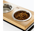 Harley & Cho Lunch Bar Natural Wood & Black миски на підставці для собак та котів, чорний - 450 мл
