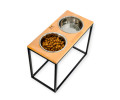 Harley & Cho Dinner Natural wood & Black миски на підставці для собак, чорний - 1,8 л