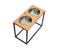 Harley & Cho Dinner Natural wood & Black миски на підставці для собак, чорний - 1,8 л