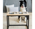 Harley & Cho Dinner Natural wood & Black миски на підставці для собак, чорний - 1,8 л